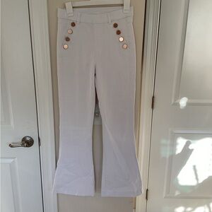 Anna & Ava high waisted, sailor style flared jeans in white, Medium